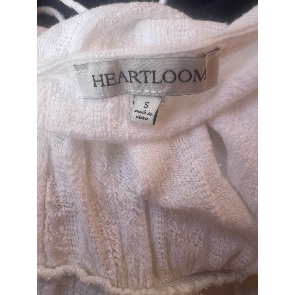 Heartloom White Eyelet Hem Midi Dress Gauze Button Front V-Neck Sleeveless Small - Picture 8 of 8